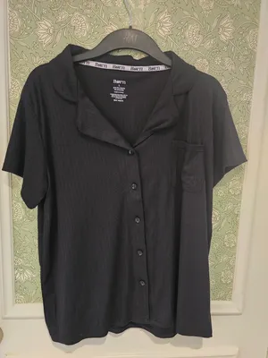 Born Black Ribbed Pajama Set Top & Shorts thumbnail 4