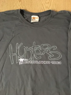 Hooters New Unisex Vintage Long Sleeve T-shirt Embroidery Gray Size XLarge thumbnail 4