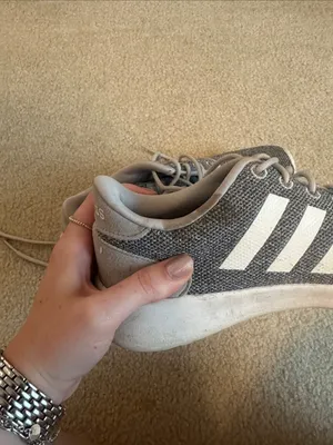 adidas Gray and White Knit Casual Running Shoes thumbnail 4