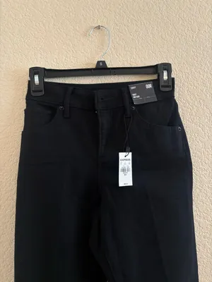Express Curvy Mid Rise Black Bootcut Jeans NWT thumbnail 6