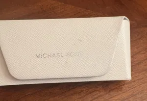 Michael Kors Sunglasses Case Textured White Silver Name Stamp thumbnail 1