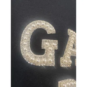 Game Day Pearl Rhinestone Sweatshirt Basketball Sequin sports game Black 2XL EUC thumbnail 3