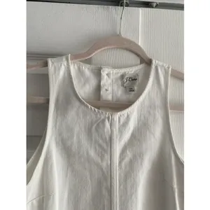 J.Crew‎ Button-Back Shift Dress Womens Size 00 White Denim Mini Rush Sorority thumbnail 4