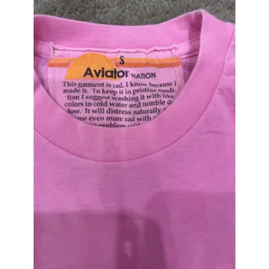 Aviator nation Neon Pink Bolt Cropped Boyfriend Tee women's small thumbnail 6