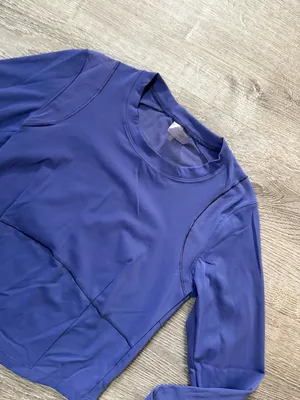 •CALIA• LONG SLEEVE CROP TOP Blue Size XS thumbnail 4