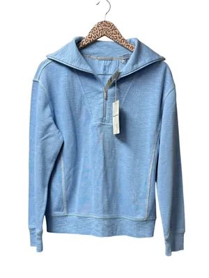 Tommy Bahama Tobago Bay Half 1/2 Zip Sweatshirt Light Sky Blue Medium NEW NWT thumbnail 2