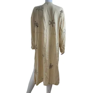 Anthropologie‎ Nautical Embroidered Maxi Dress Cream Seahorse Starfish Small thumbnail 9