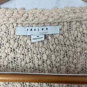 FAVLUX Bouclé Knit Cardigan Beige Fall Grandpacore oversized Cozy Layer M thumbnail 4