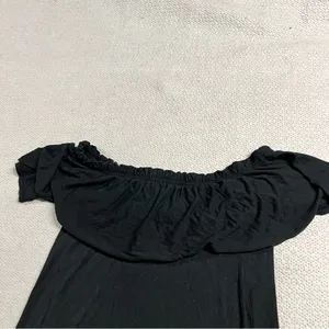 Abercrombie & Fitch Black Ruffle Trim Off the Shoulder Dress Size Small thumbnail 3