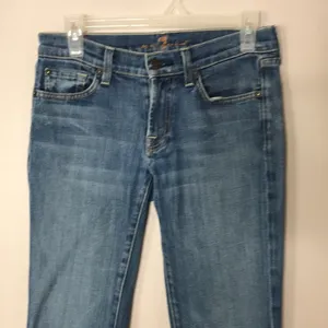 7 for all mankind medium wash bootcut jeans size 27 thumbnail 2