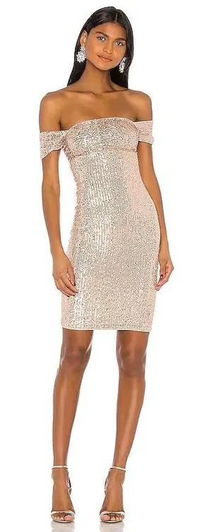 Majorelle "Lagos" Off‑Shoulder Sequin Dress – Blush‎ Pink Size Small thumbnail 1