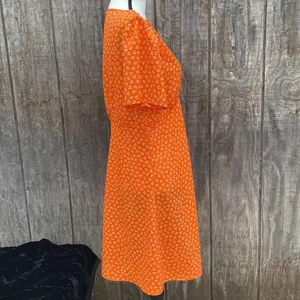 Cotton On Orange lightweight Summer Dress Ditzy Floral Size Large thumbnail 6