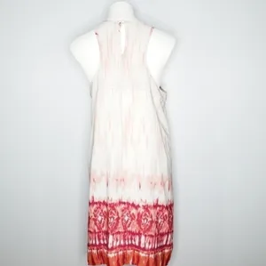 Charming Charlie Crochet Neck Dress Large Tie Dye Ombre Ikat Boho Summer Beach thumbnail 3