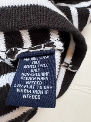 Chaps 100% Cotton Workwear Black & White Striped Zip-Front Cardigan Size M thumbnail 7