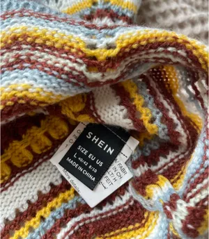 SheIn colorful striped crochet sweater thumbnail 2