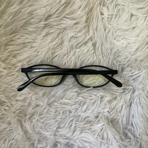 New Trendy hipster Korean oval black framed blue light clear glasses thumbnail 3