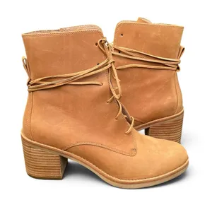Ugg Oriana Boots Chestnut/Tan Sz 8.5 Side Zip Lace Up Western Prairie Fall thumbnail 1