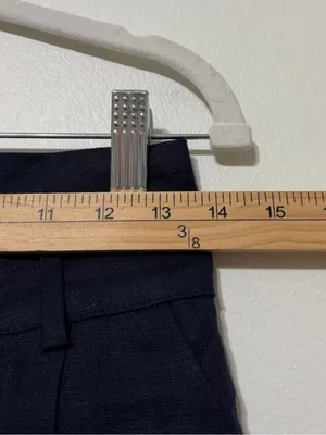 Stillwater Linen Knotch Waist Pants Size Small Navy Blue Coastal Beach Wide Leg thumbnail 9