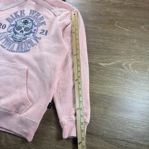 Bike Week Daytona Beach Hoodie Women's Small Pink Skull Graphic Pullover Cozy thumbnail 7