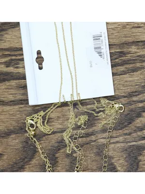 NWT Fashion 3 Pack Studded Dog Pet Theme Necklace Set Gold Yellow 18" + 3" thumbnail 2