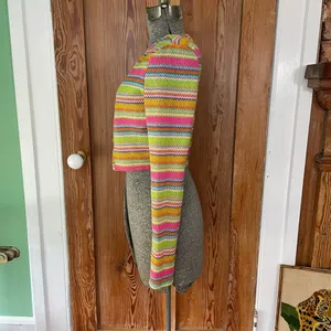 Blue Blush Rainbow Daze Knit Crop Cardigan - Size Medium thumbnail 7