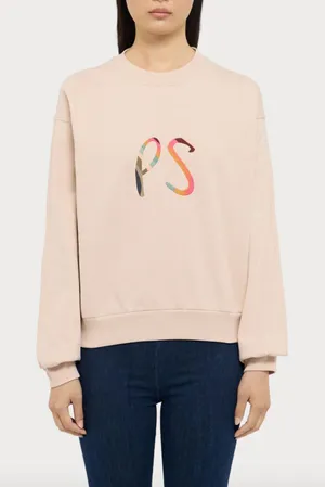 PS PAUL SMITH Swirl‎ Logo Crewneck Sweatshirt Pink XL thumbnail 1