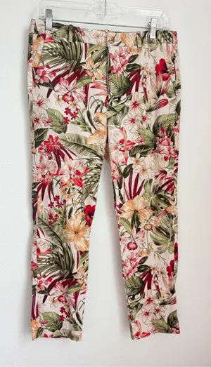 Zara Floral Ankle Print Chinos Pants thumbnail 1