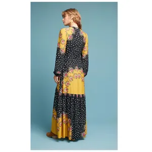 Farm Rio Floral-Blocked Maxi Dress Size XS thumbnail 3
