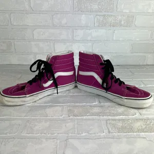 Vans Sk8-Hi Top Sneakers Pink Womens 9 Mens 7.5 Canvas Suede Lace Up Shoes 40EU‎ thumbnail 8