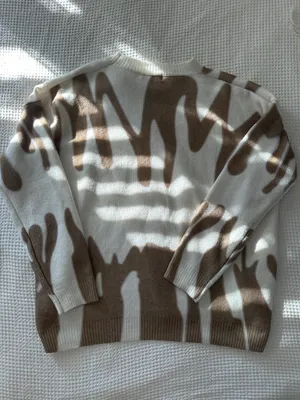 Oversized Cream Sweater Tan Size L thumbnail 6