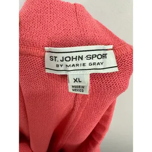 St. John Sport‎ Knit Pants XL Coral Pink Lace Trim Cropped Wool Blend Luxury thumbnail 3