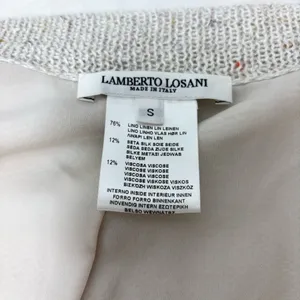 Lamberto Losani Linen Silk Blend Elegant Beige‎ Women's Cardigan Size S thumbnail 7