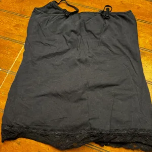 Derek Heart Black Lace Trim Camisole‎ Tank Top with Shelf Bra Women Size Large thumbnail 4