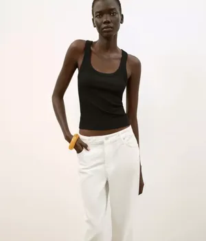 ZARA Black Ribbed Tank thumbnail 5
