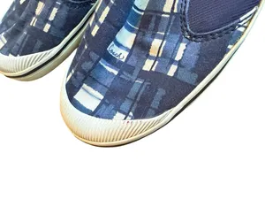 Coach Kaycee Slip-On Shoes Blue White Plaid Flats Comfort Size 6.5 Women's thumbnail 7