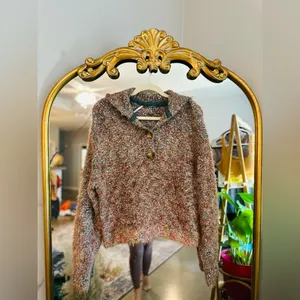 Free people stellar brown knit pullover sweater Xs thumbnail 3