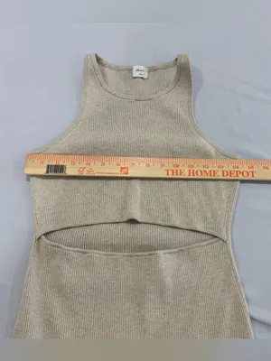 Aritzia WILFRED FREE‎ Bodycon Cut-Out Ribbed Eco Knit Mini Dress Large thumbnail 4