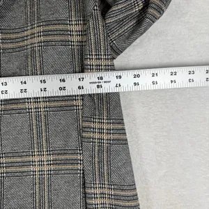 Avec Les Filles Womens Grey Plaid Double Breasted Blazer Jacket Size M 80103 thumbnail 3