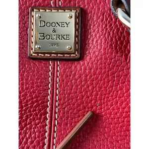VTG Dooney & Bourke Red Pebble Leather Shoulder Tote Bag Y2K Leather Tassel thumbnail 4