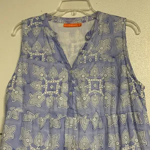 Oliphant Tuckernuck Blue Mini Dress Cotton Large thumbnail 4