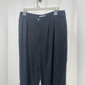 Loft Womens Black Lyocell Pleated Wide Leg Trousers Pants Sz 8 542 thumbnail 7