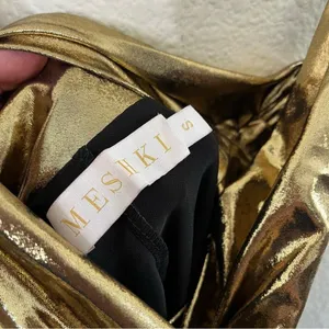 Meshki Hazel Liquid Gold Drape Maxi‎ Dress Women's Size S thumbnail 6