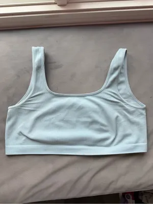 Aerie Light Blue Ribbed Scoop Bralette thumbnail 2