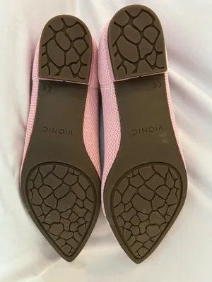 Vionic Dahlia Pink Knit Ballet Flats with Green Trim 9 thumbnail 5