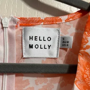 Hello Molly Orange Floral Puff Sleeve Mini Dress Coquette Garden Party Summer thumbnail 4