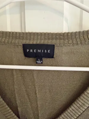 Premise Linen Rayon Olive Green Button Front Cardigan‎ Sweater L thumbnail 2