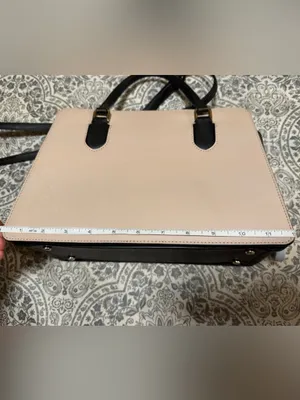 Kate Spade New York Pale Cream Pink and Black Satchel with CrossBody handle thumbnail 13