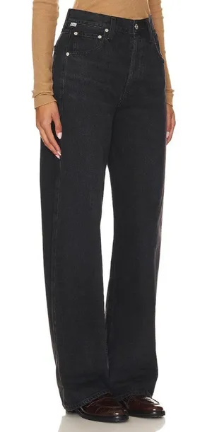 NWT Citizens of Humanity Ayla in Viola Black Baggy Cuffed Crop Jeans 24 thumbnail 1