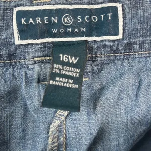 Karen Scott Woman Blue Denim Skort 16W Medium Wash‎ Stretch Mini Skirt Shorts thumbnail 7