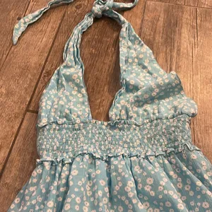 Aerie Ruffle Halter Mini Dress thumbnail 3